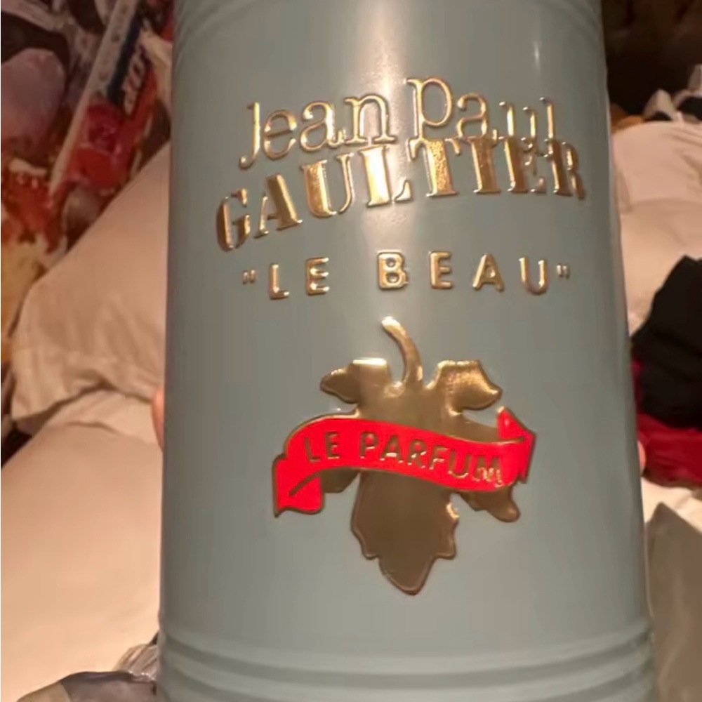 Jean Paul Gaultier Tin - Light Blue with Gold & Red Details